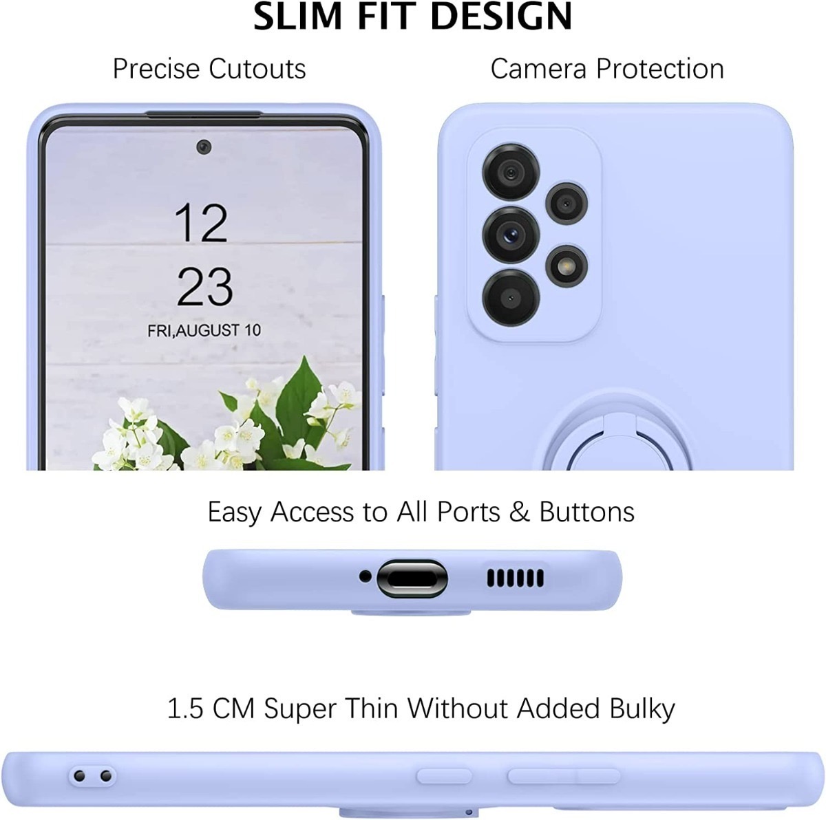 Funda Para Samsung A13 4G Case + Mica De Cristal Templado purple