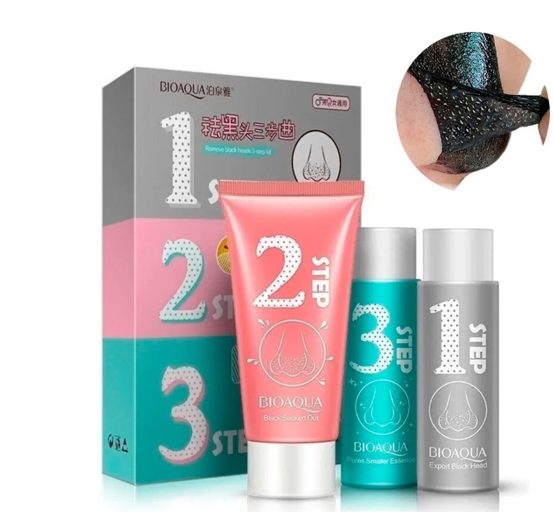 Tratamiento 3 Pasos Puntos Negros Granos, Espinillas Nariz 
