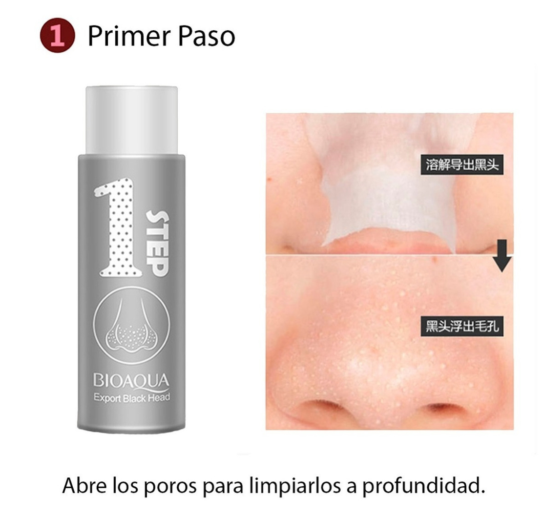 Tratamiento 3 Pasos Puntos Negros Granos, Espinillas Nariz 