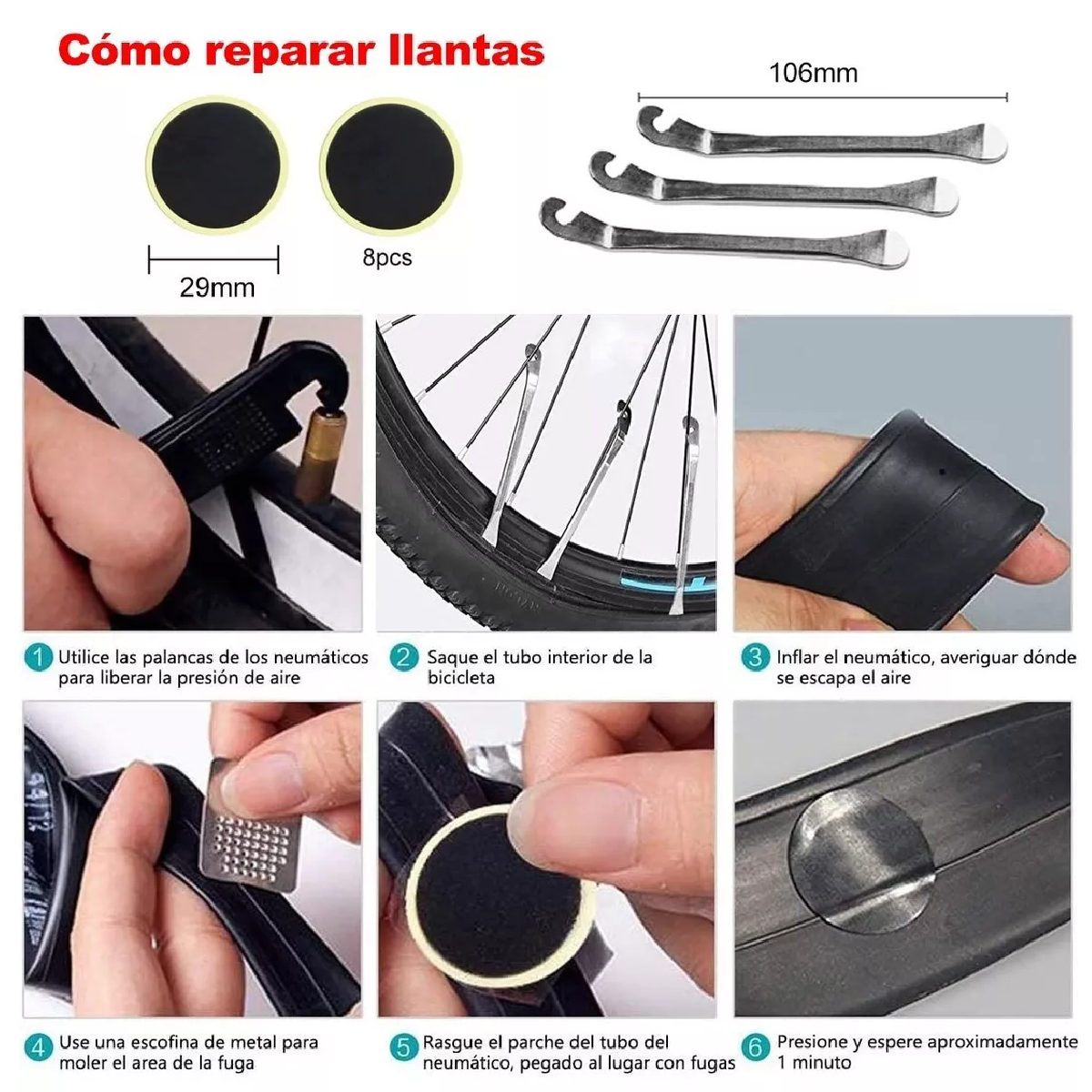 Kit De Herramientas P/reparación D/bicicleta C/bomba 16 En 1