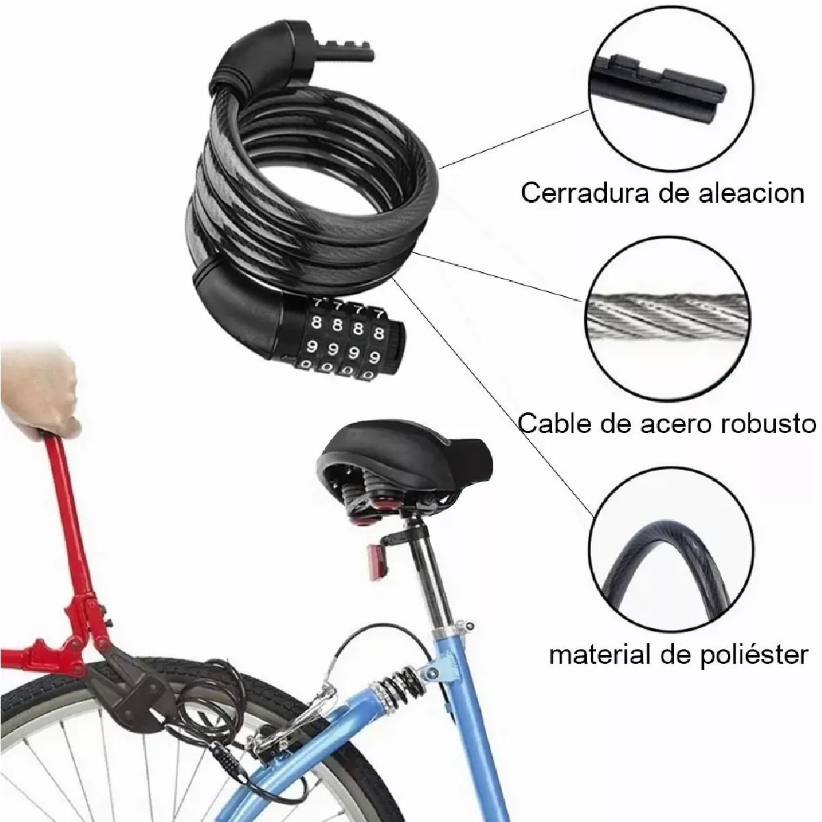 Candado Cadena Reforzado Alta Seguridad Para Bici O Moto