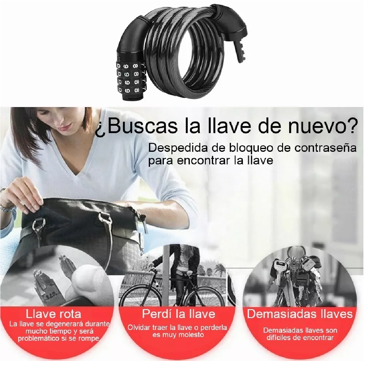 Candado Cadena Reforzado Alta Seguridad Para Bici O Moto