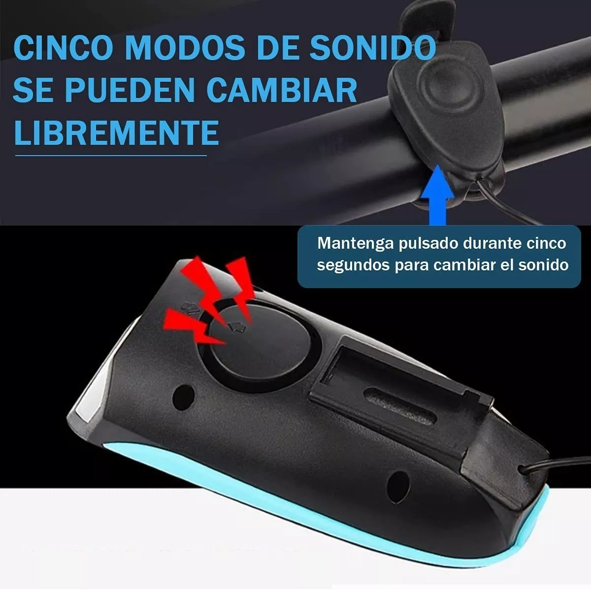 Lámpara Luces Para Bicicleta Recargables Luz Trasera Cuerno