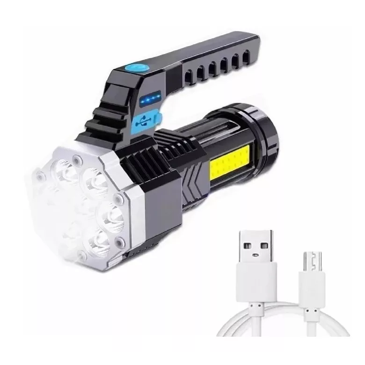 Foco Portátil de Luz Led de Trabajo Linterna De Mano Recargable USB  Impermeable