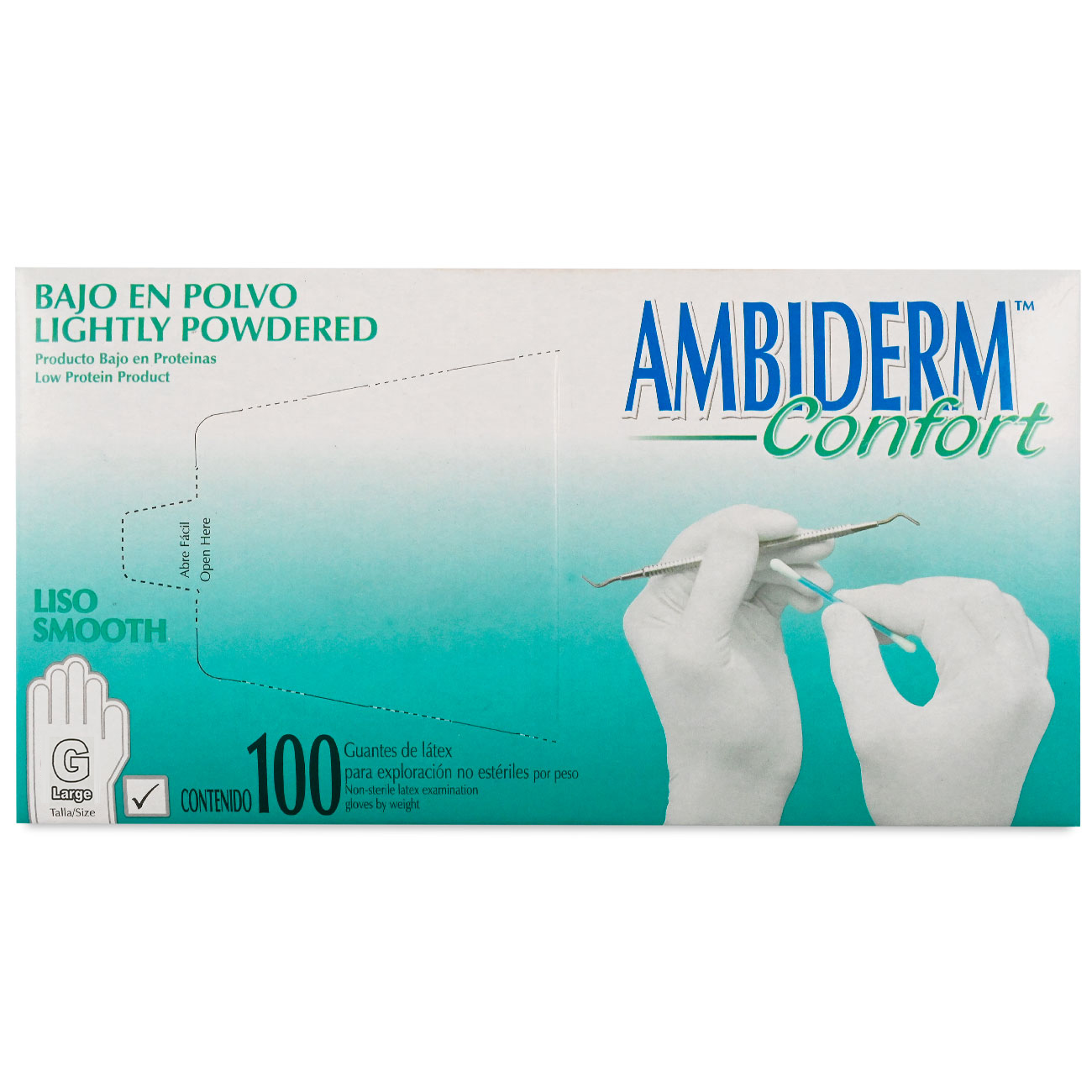 Guante Exploración No Estéril Grande Confort Ambiderm - Médica Depot