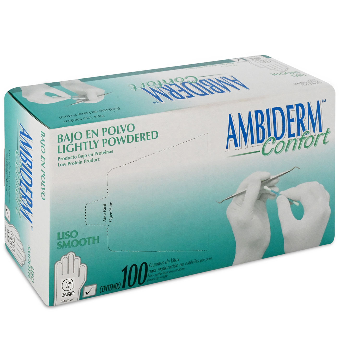 Guante Exploración No Estéril Grande Confort Ambiderm - Médica Depot