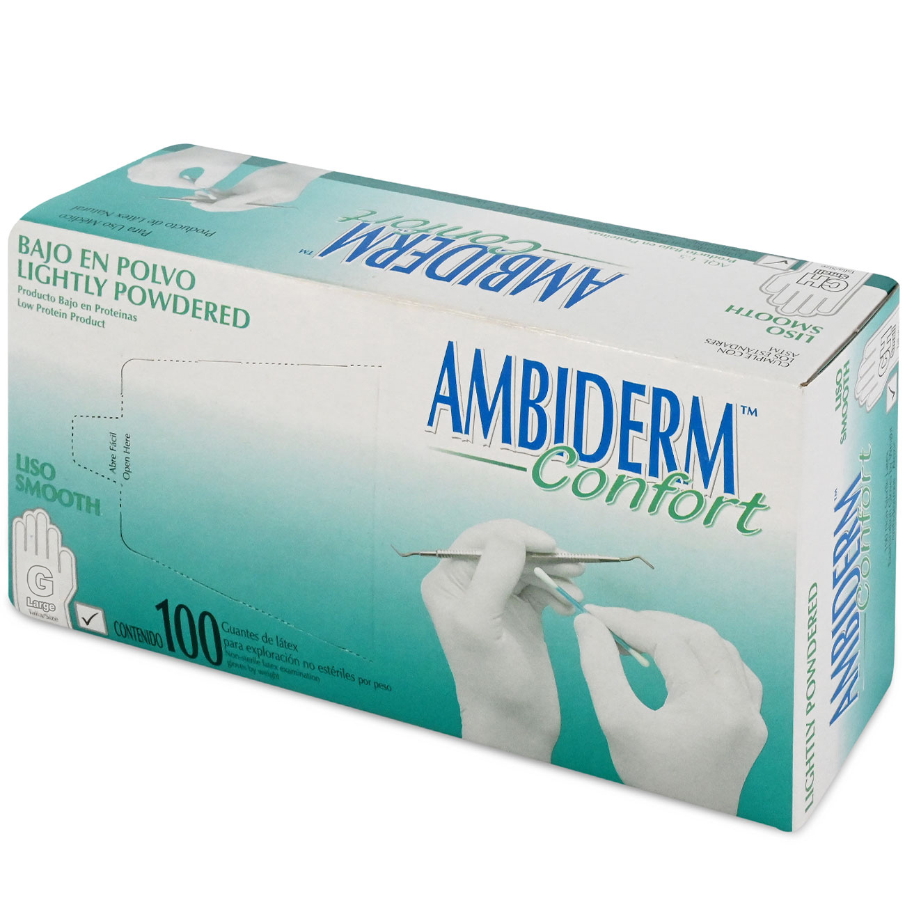 Guante Exploración No Estéril Grande Confort Ambiderm - Médica Depot