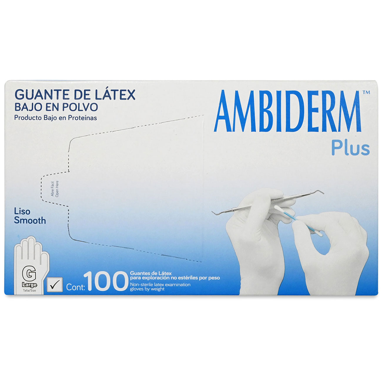 Guante De Exploración No Estéril Grande Plus Blanco - Médica Depot