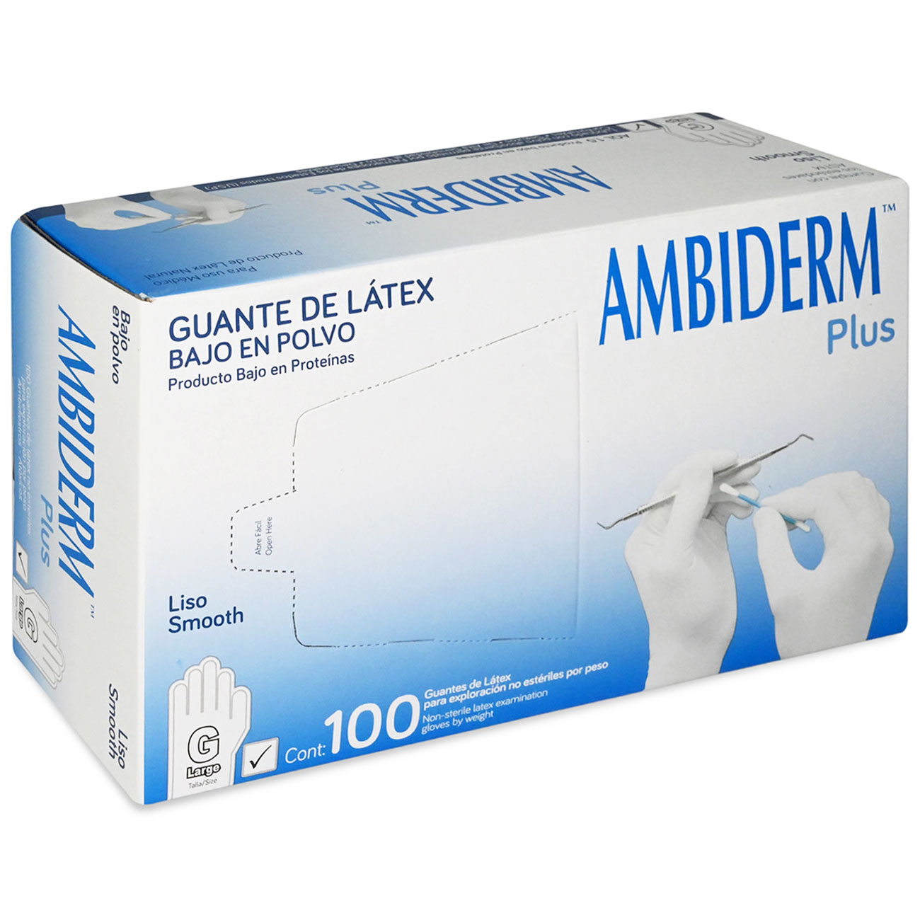 Guante De Exploración No Estéril Grande Plus Blanco - Médica Depot