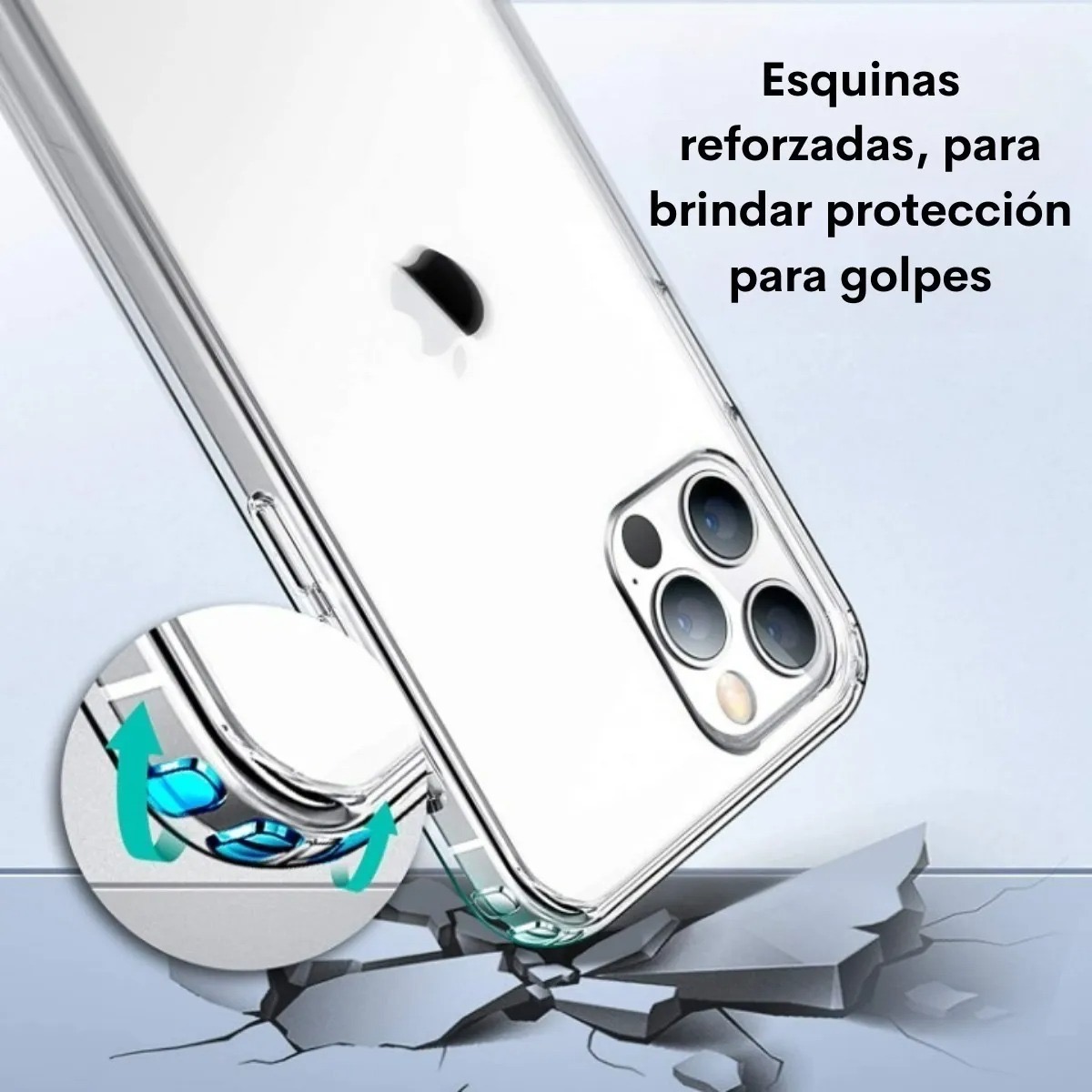 Funda Acrigel Transparente FUNBU Para iPhone 12 Pro Max Esquinas Reforzadas 