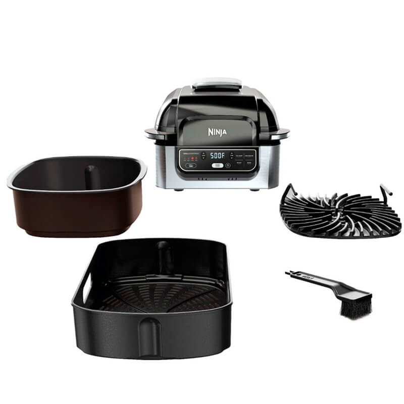 Parrilla para interiores Ninja Foodi 5 en 1 AG302 con función de freidora de aire REACONDICIONADO TIPO A