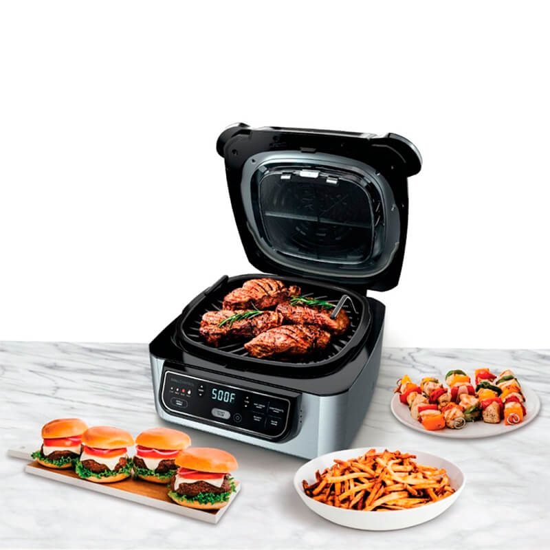 Parrilla para interiores Ninja Foodi 5 en 1 AG302 con función de freidora de aire REACONDICIONADO TIPO A