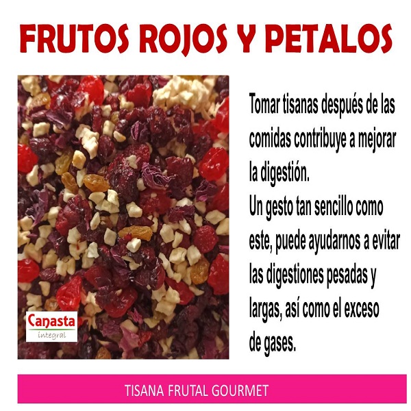 TISANA 1Kg FRUTOS ROJOS Y PETALOS ARTESANAL ORGÁNICA