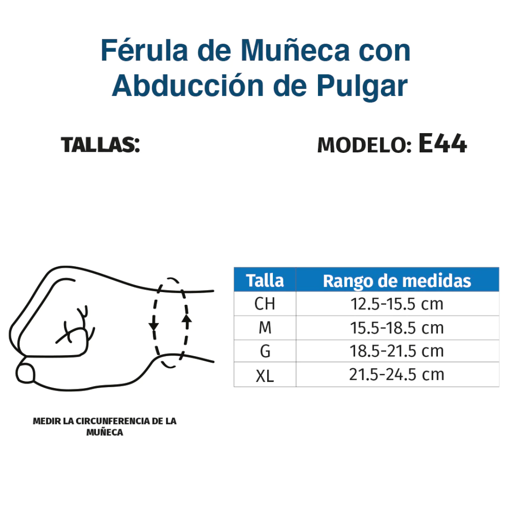 Férula Muñeca Órtesis Con Abducción Pulgar E44 Tynor