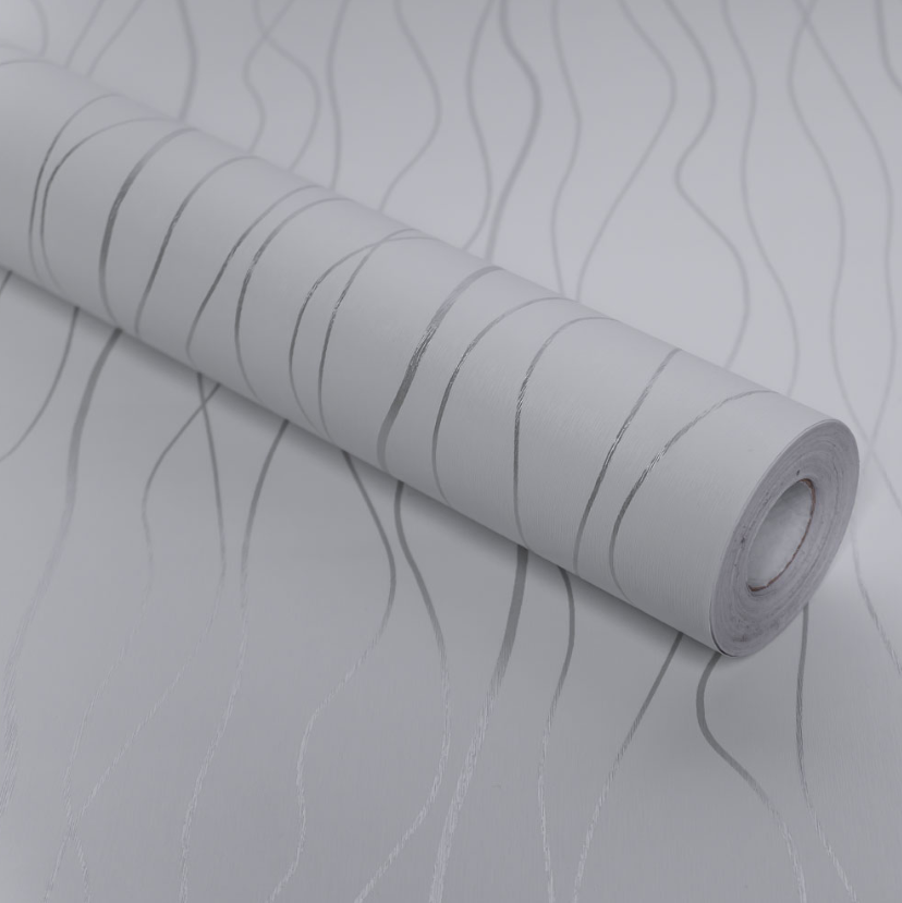 Papel Tapiz Vinílico Autoadhesivo Linea Plata
