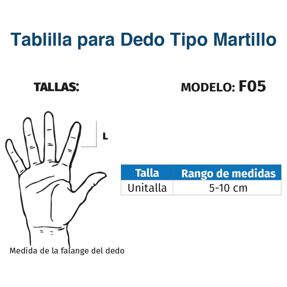 Tablilla Férula Aluminio Tipo Martillo Para Dedo F05 Tynor