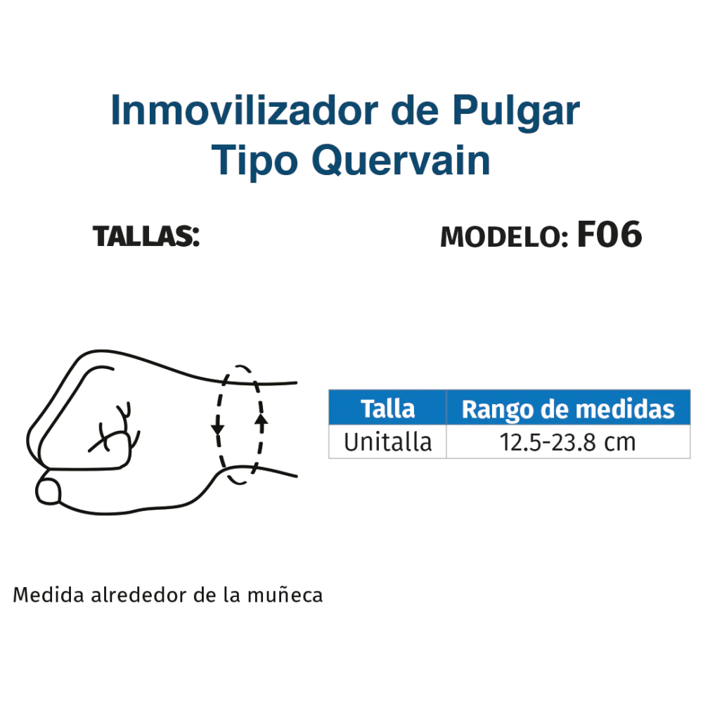 Inmovilizador Férula Tipo Quervain Espiga Pulgar F06 Tynor