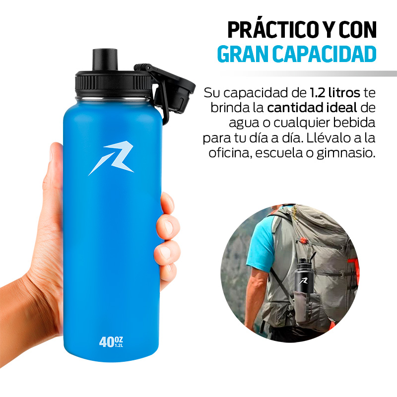 Termo de Acero Inoxidable con Aislamiento Térmico para Agua Fría o Caliente, de 40 Onzas (1.2 L) Redlemon