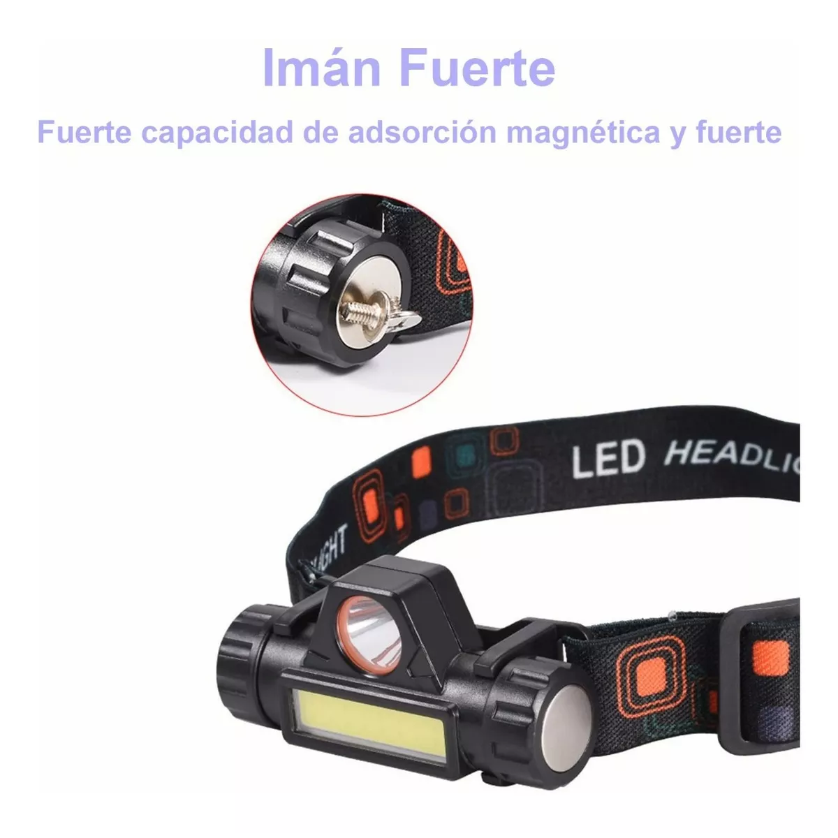 Duo Usb Lampara De Cabeza Linterna Iluminacion Doble Recargable