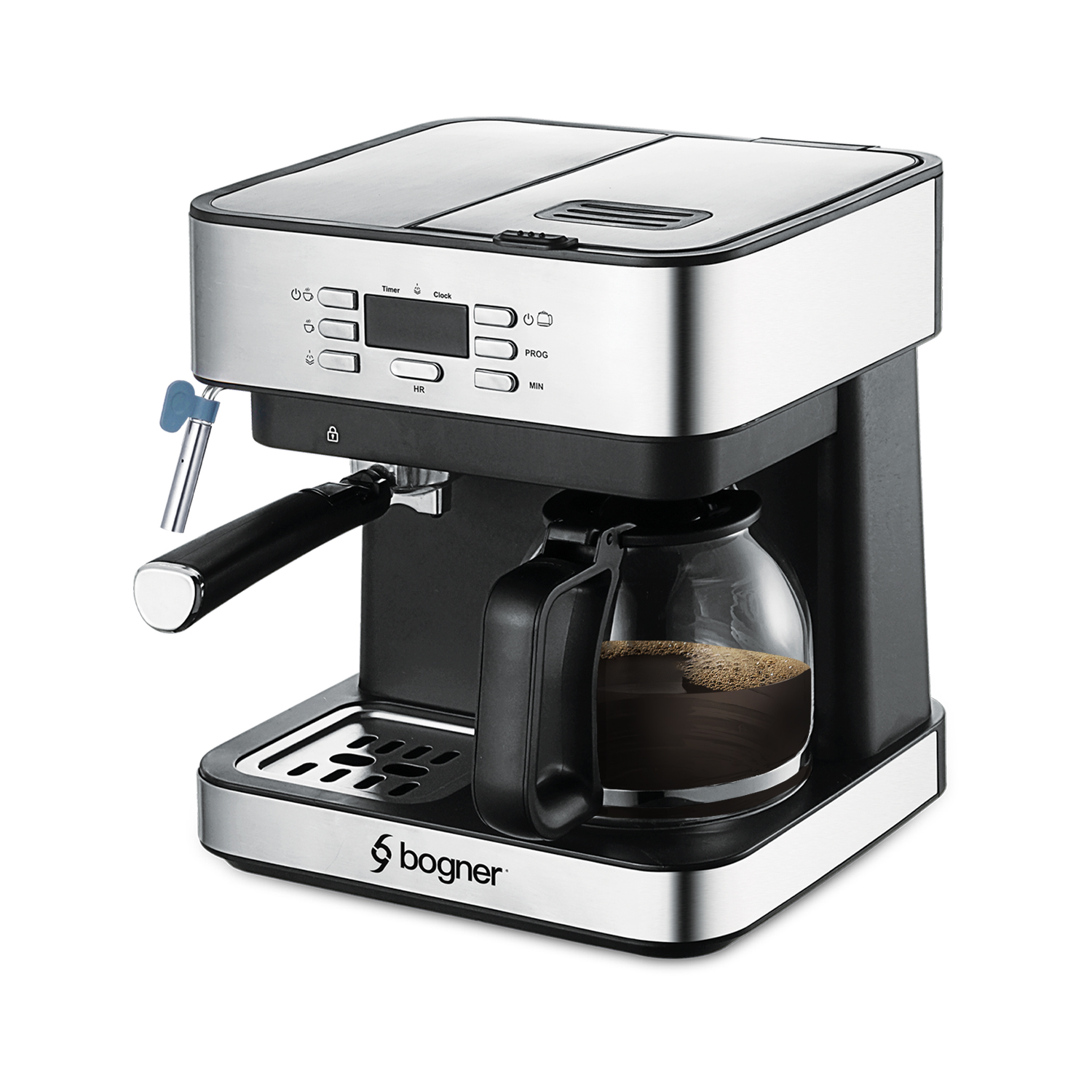 Cafetera Espresso + Goteo 20 Bdp 12tazas Acero Inox. Bogner