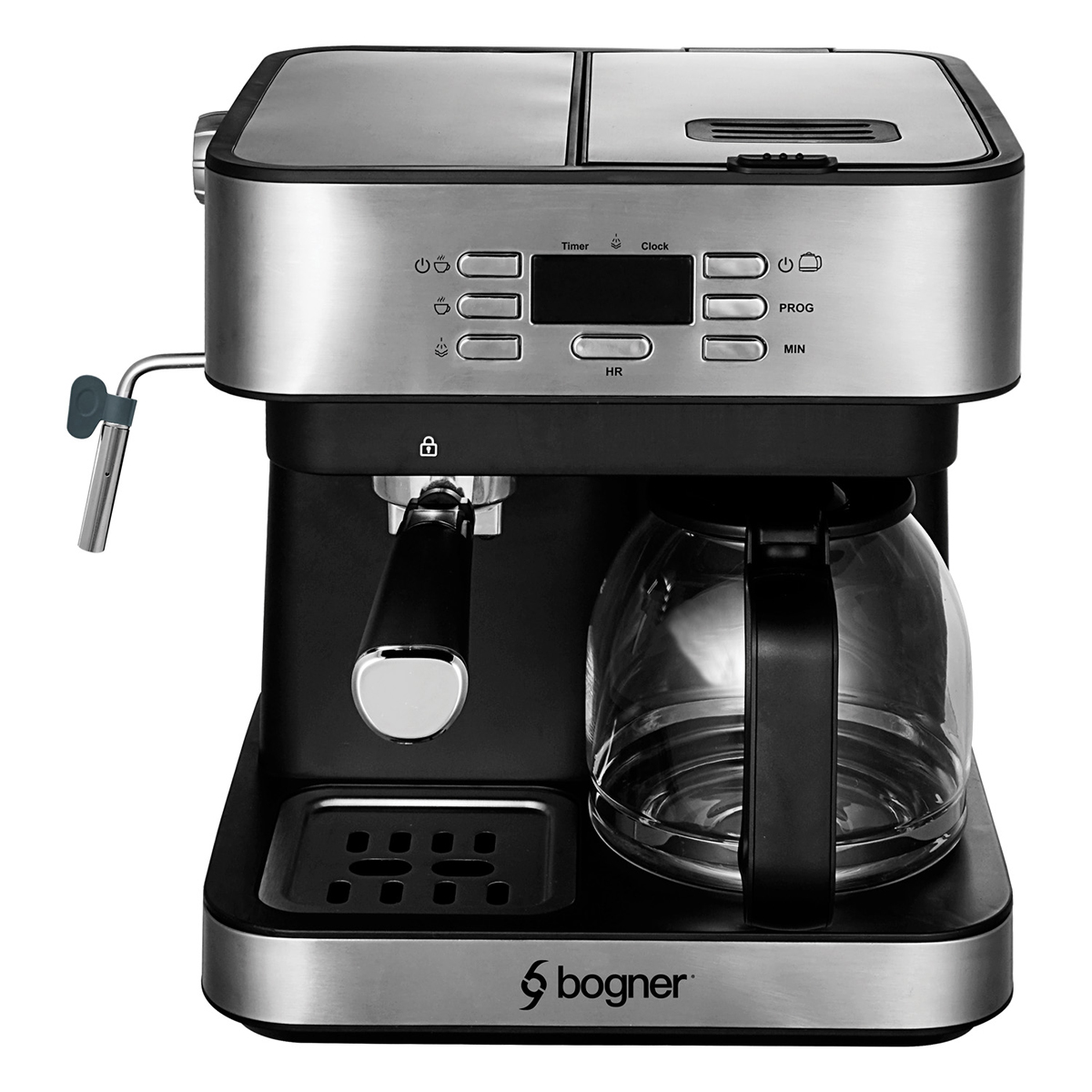 Cafetera Espresso + Goteo 20 Bdp 12tazas Acero Inox. Bogner