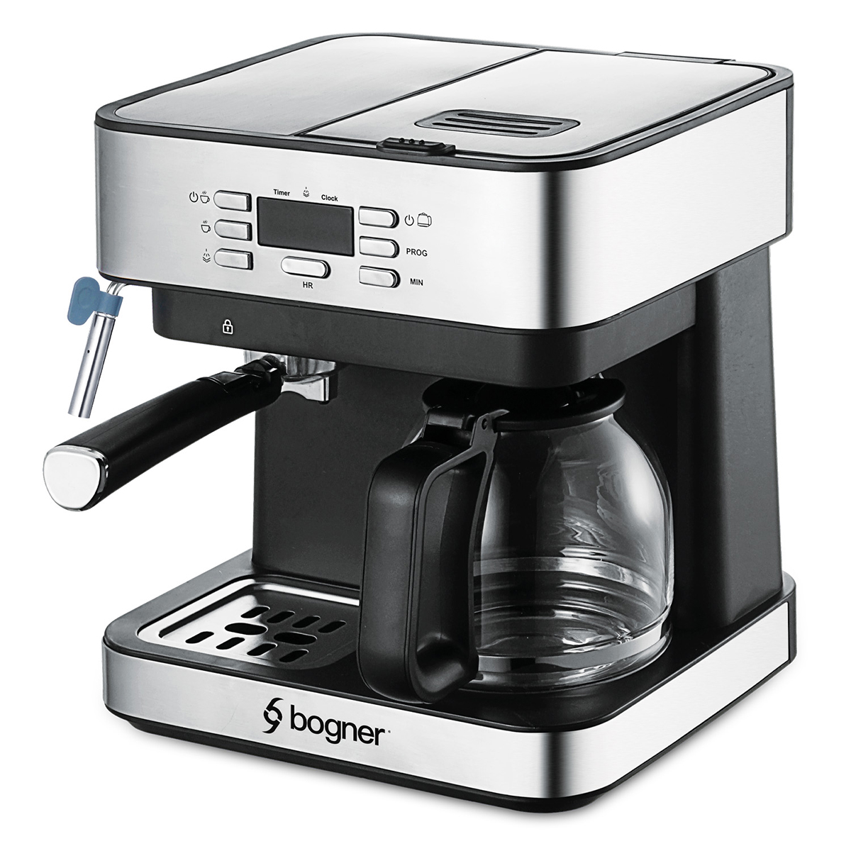 Cafetera Espresso + Goteo 20 Bdp 12tazas Acero Inox. Bogner