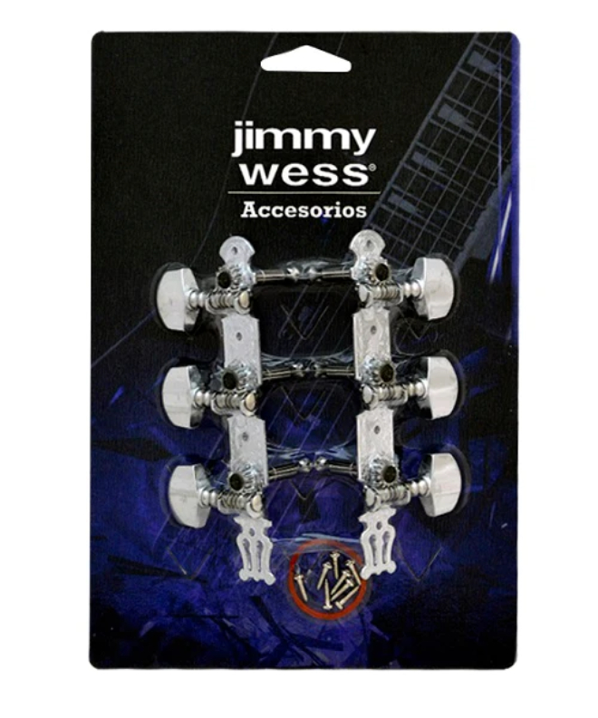 Jimmy Wess Maquinaria Skg367-ck para Guitarra Acústica 3+3 Niquelada Perno y Botón Metal