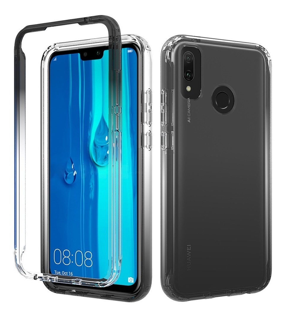 Funda 360 Uso Rudo Bicolor Transparente FUNBU Samsung/Huawei (Huawei Y9 2019) color negro