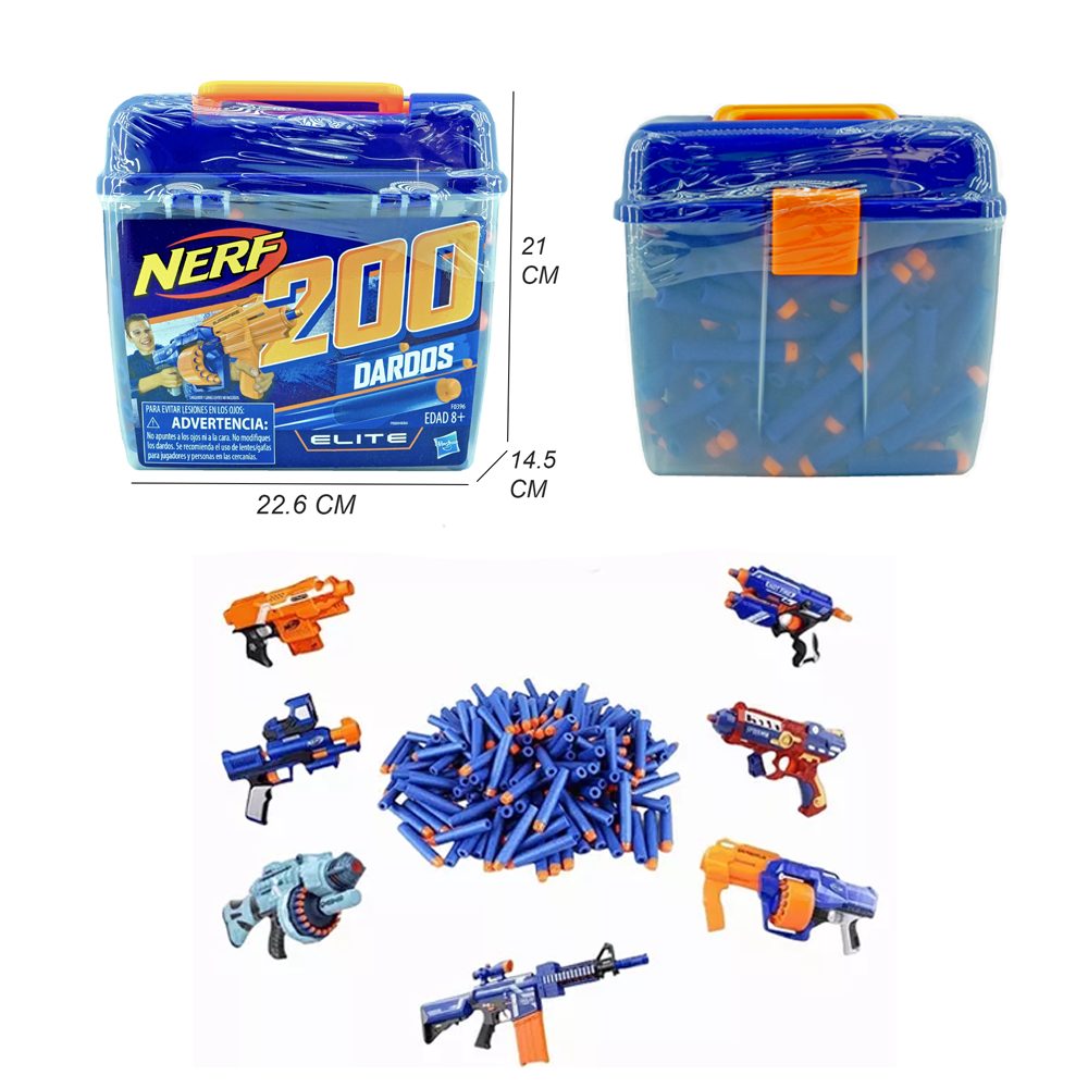 Dardos Nerf Hasbro Cubeta Azul 200 Piezas