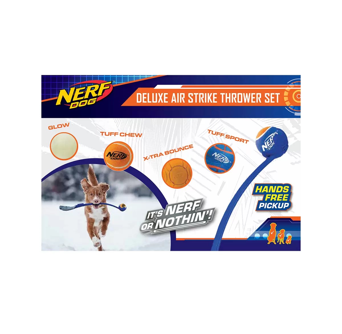 Lanzador De Pelotas Nerf Mascota Perro Set 5 Pelotas Premium