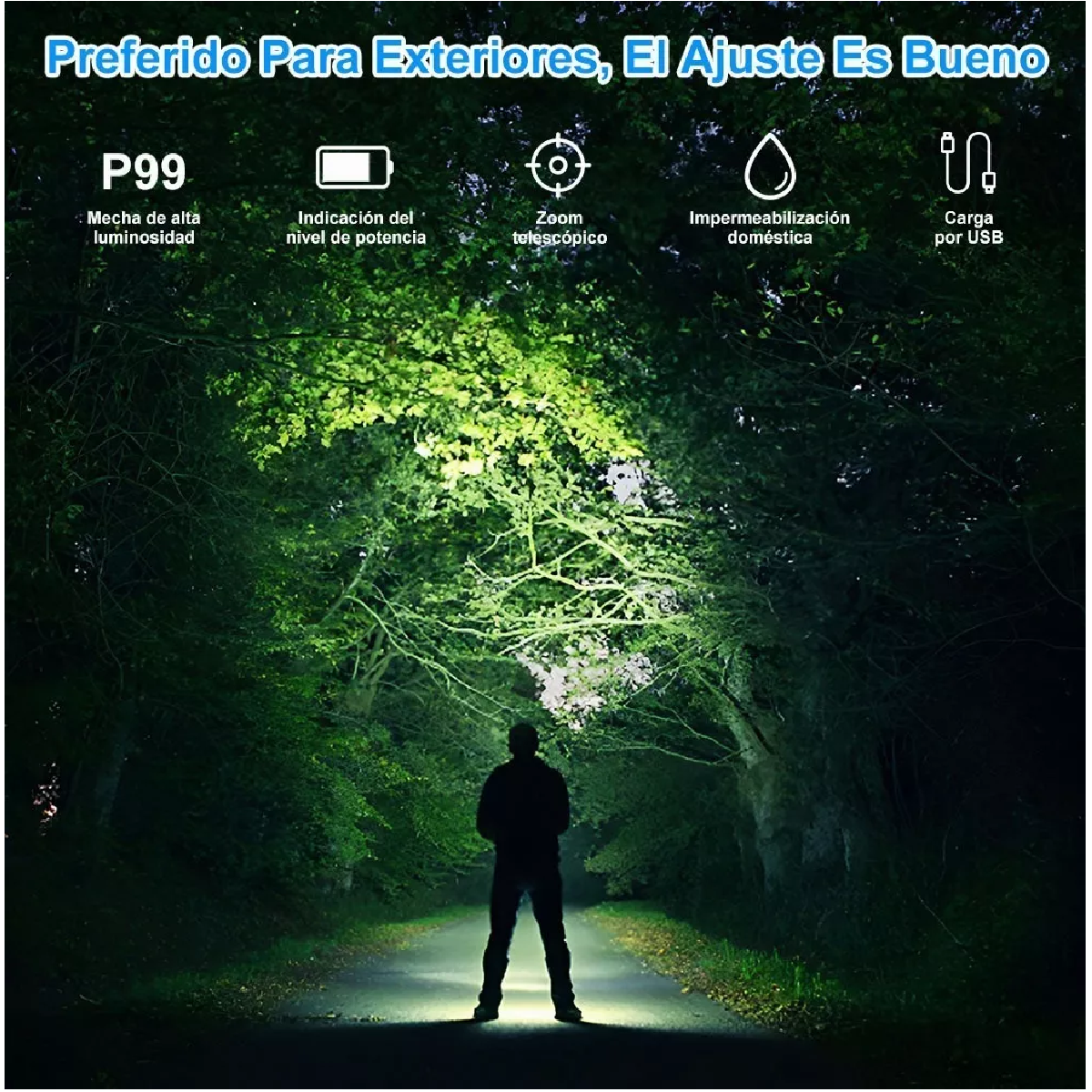 Linterna Táctica Led Xhp50 25000 Lm Usb Recargable