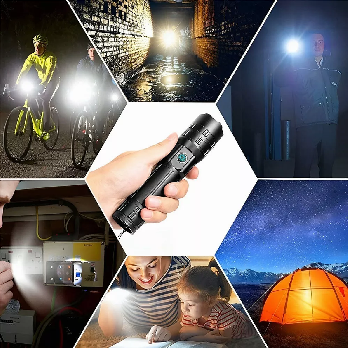 Linterna Táctica Led Xhp50 25000 Lm Usb Recargable