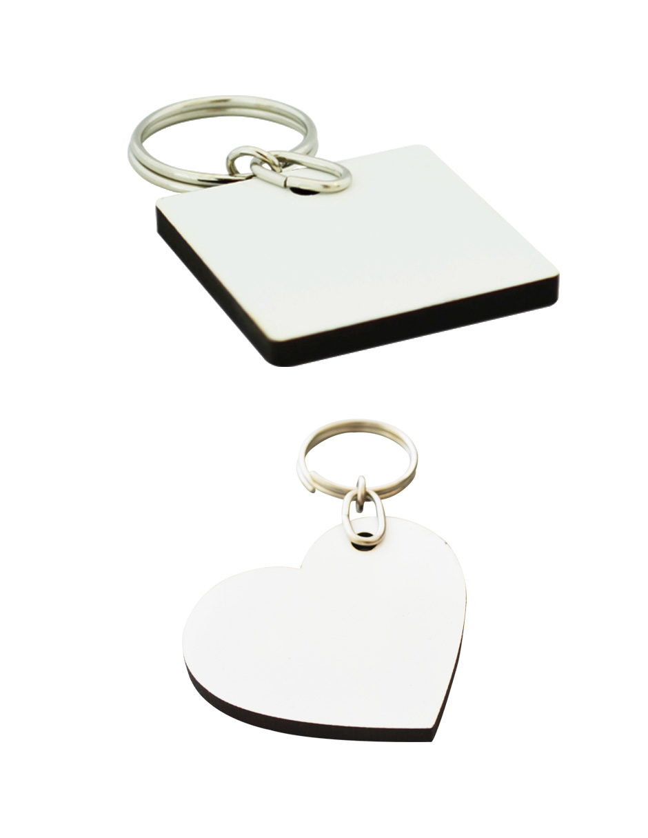 Kit de 50 llaveros sublimables de MDF 3.5mm doble cara 5 modelos diferentes Color Make