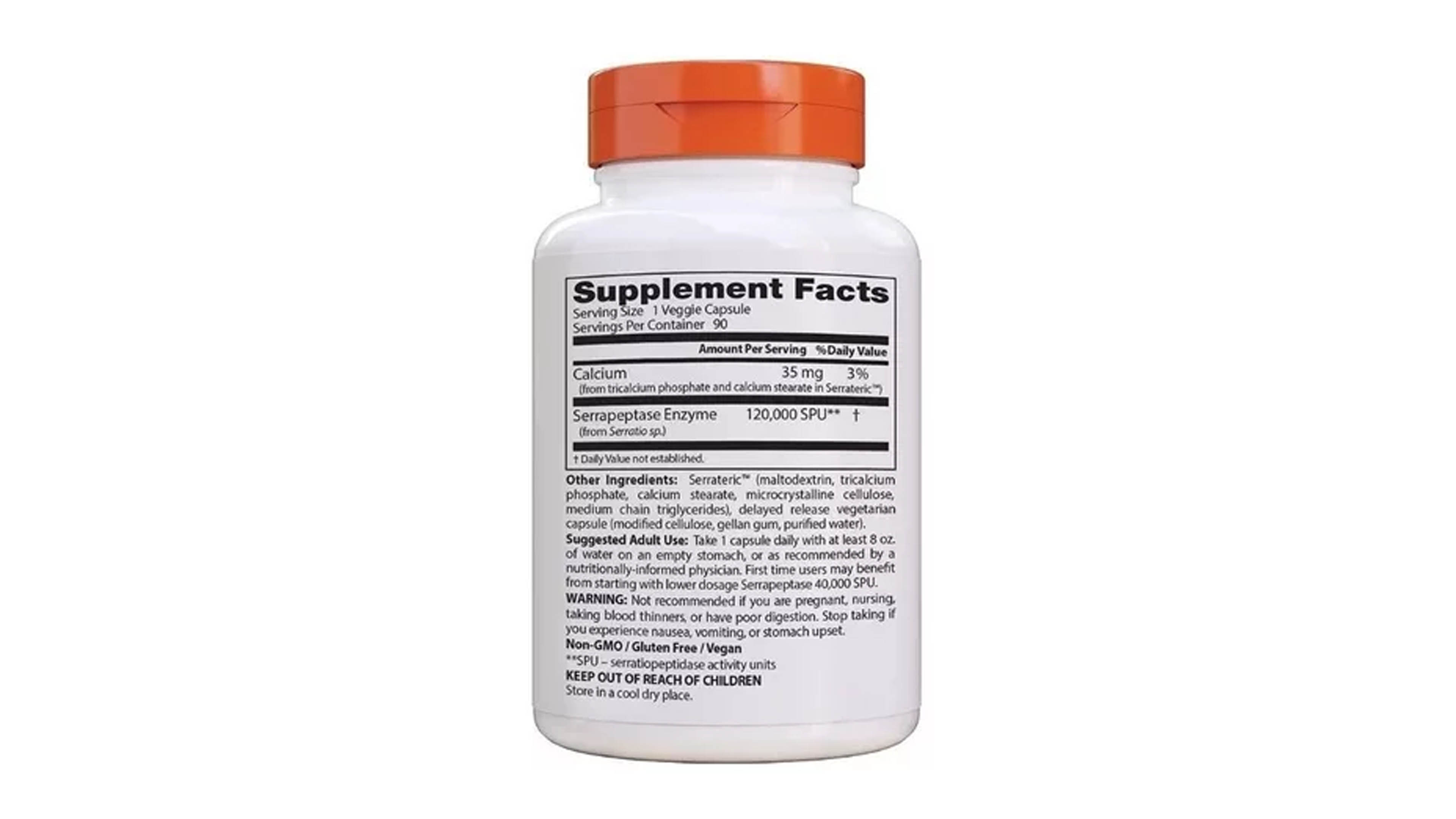 Serrapeptase 120,000 Spu 90cap Doctors Best Antiinflamatorio