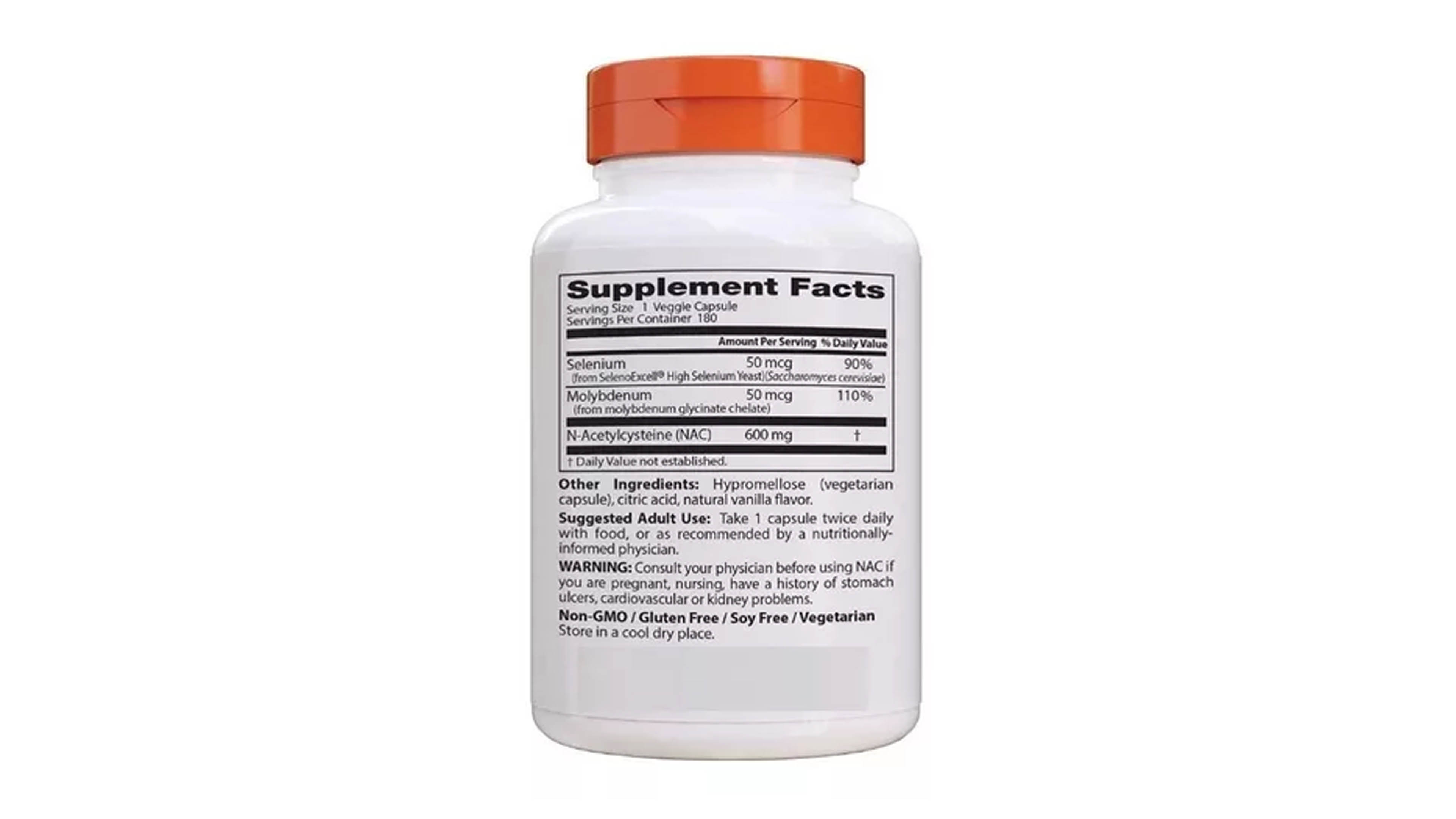 Nac Acetil Cisteina 600 Mg 60 Caps + Selenio Doctors Best Original