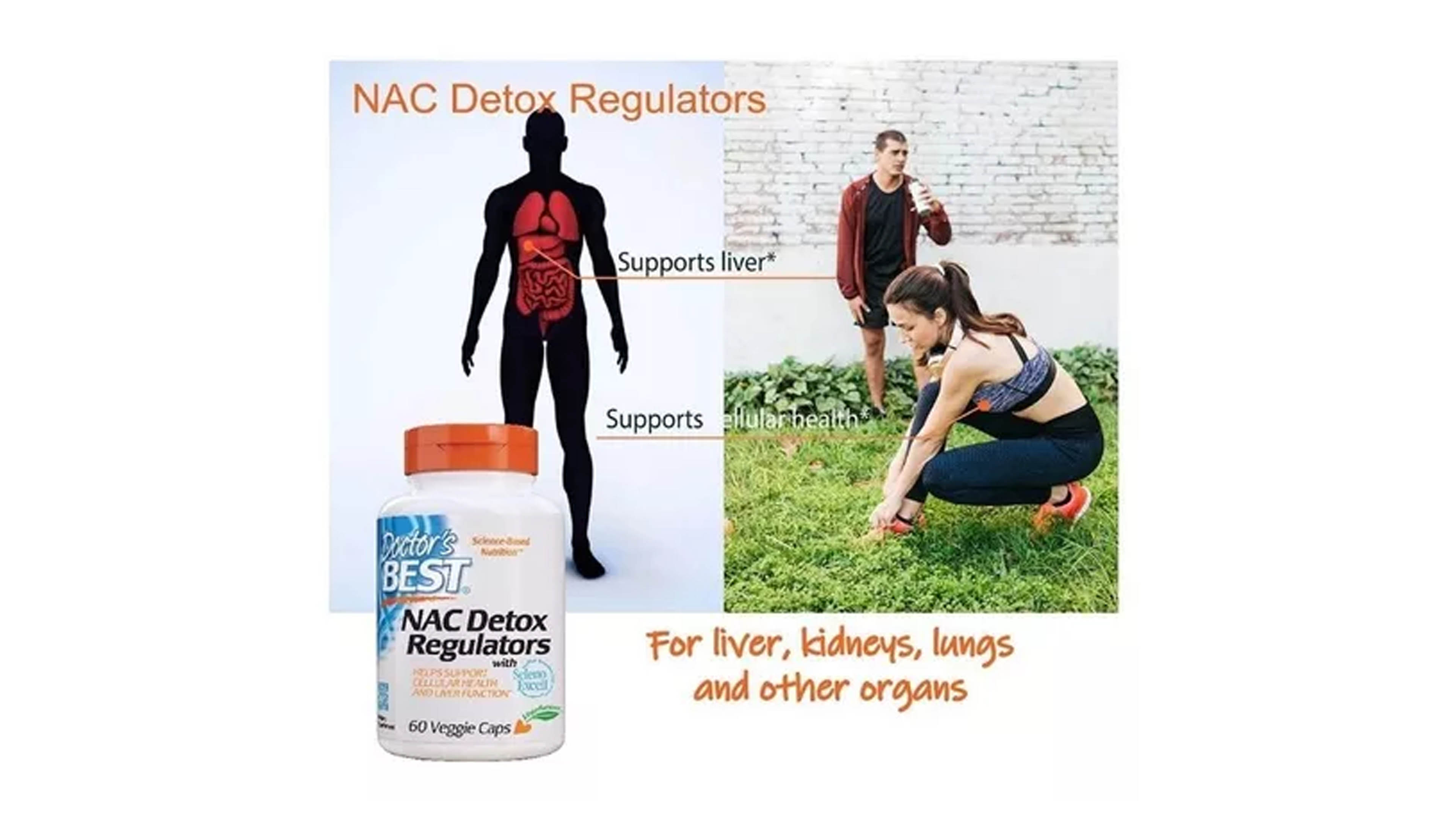 Nac Acetil Cisteina 600 Mg 60 Caps + Selenio Doctors Best Original