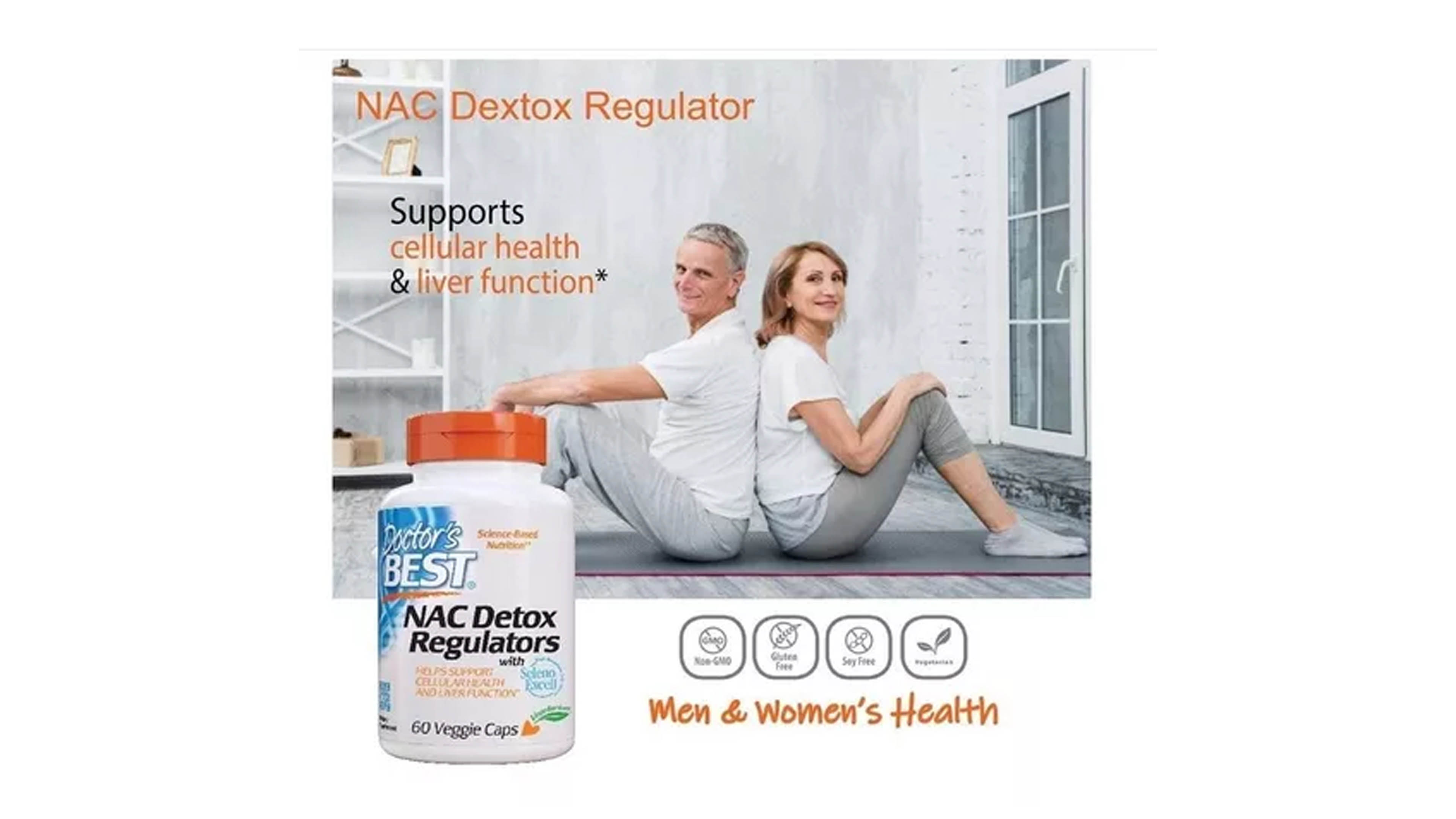 Nac Acetil Cisteina 600 Mg 60 Caps + Selenio Doctors Best Original