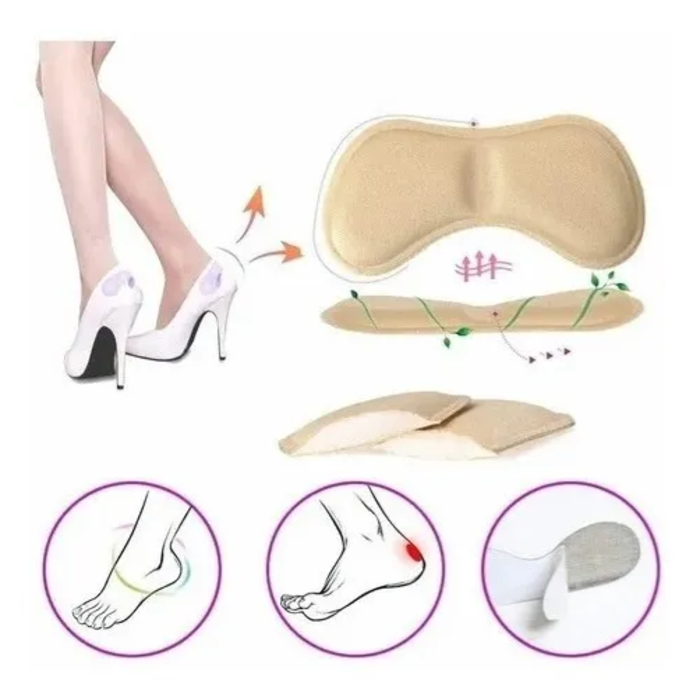 Almohadillas De Talón Adhesivas para Zapatos Taloneras negro