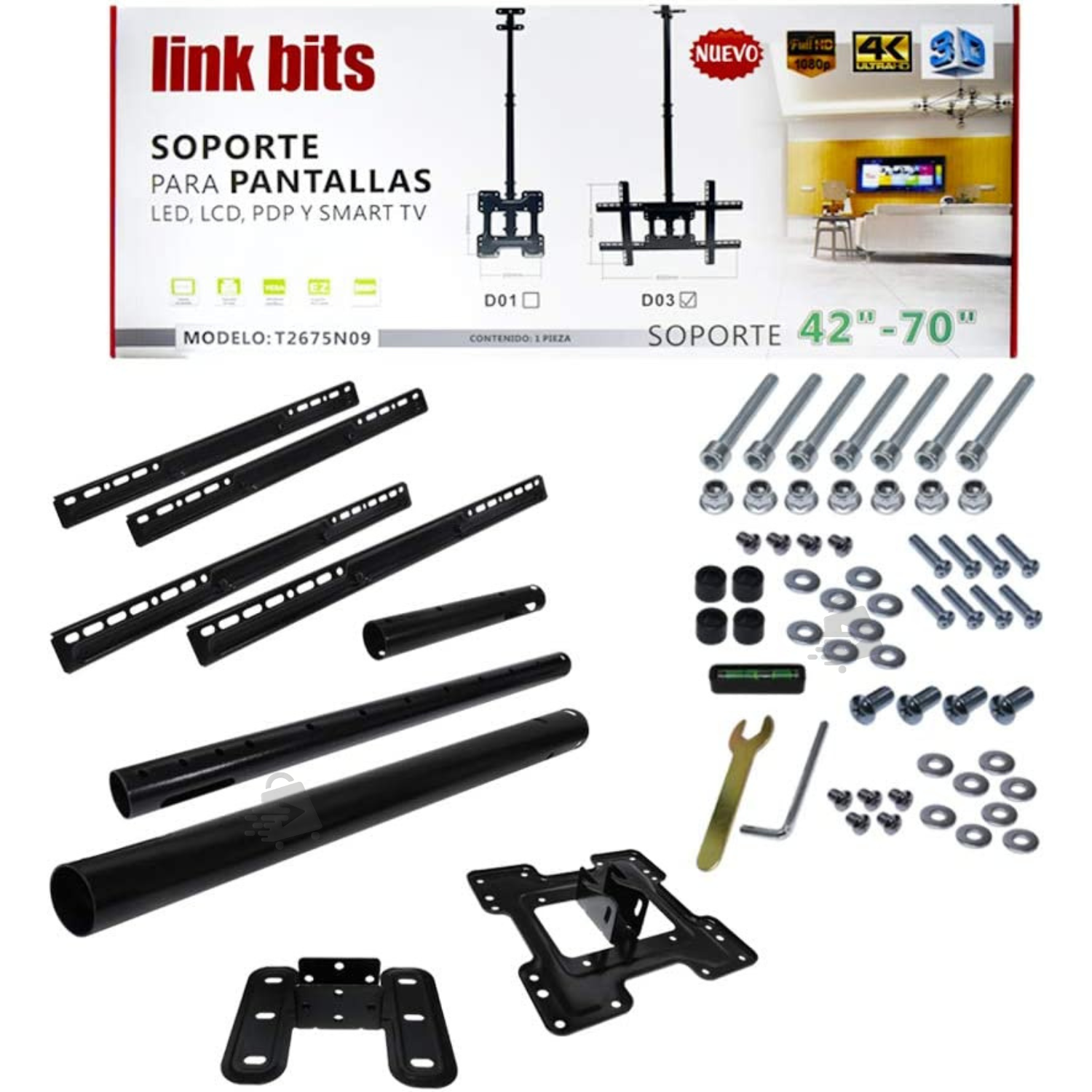 Soporte De Techo Para TV o Monitor de 42 a 70 Pulgadas