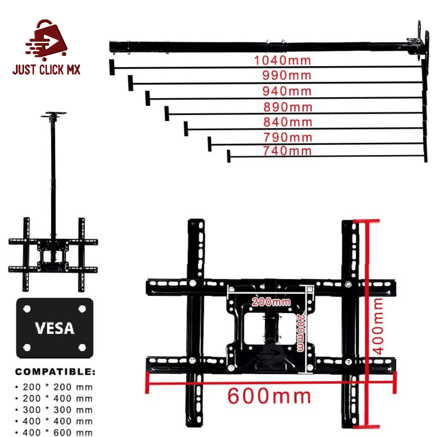 Soporte De Techo Para TV o Monitor de 42 a 70 Pulgadas