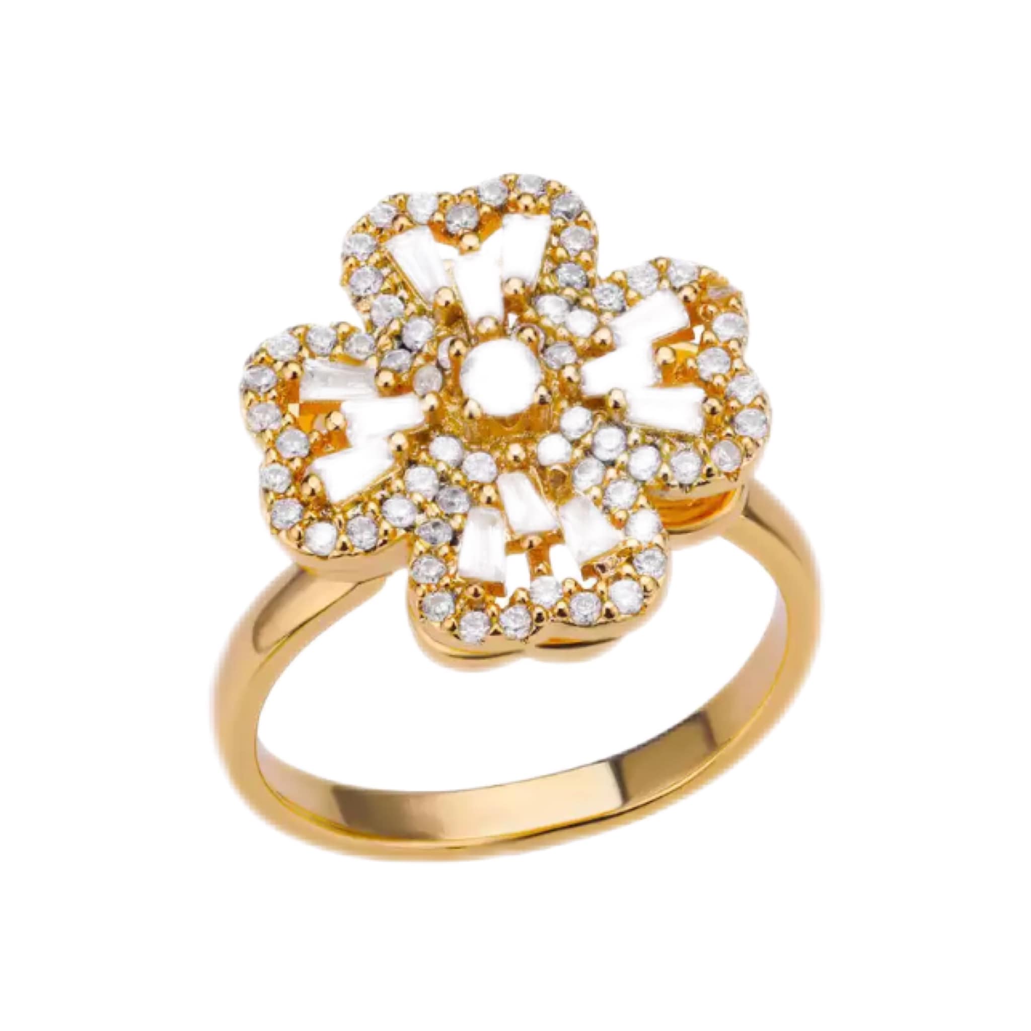 ANILLO GIRATORIO TREBOL ANTIESTRES DORADO