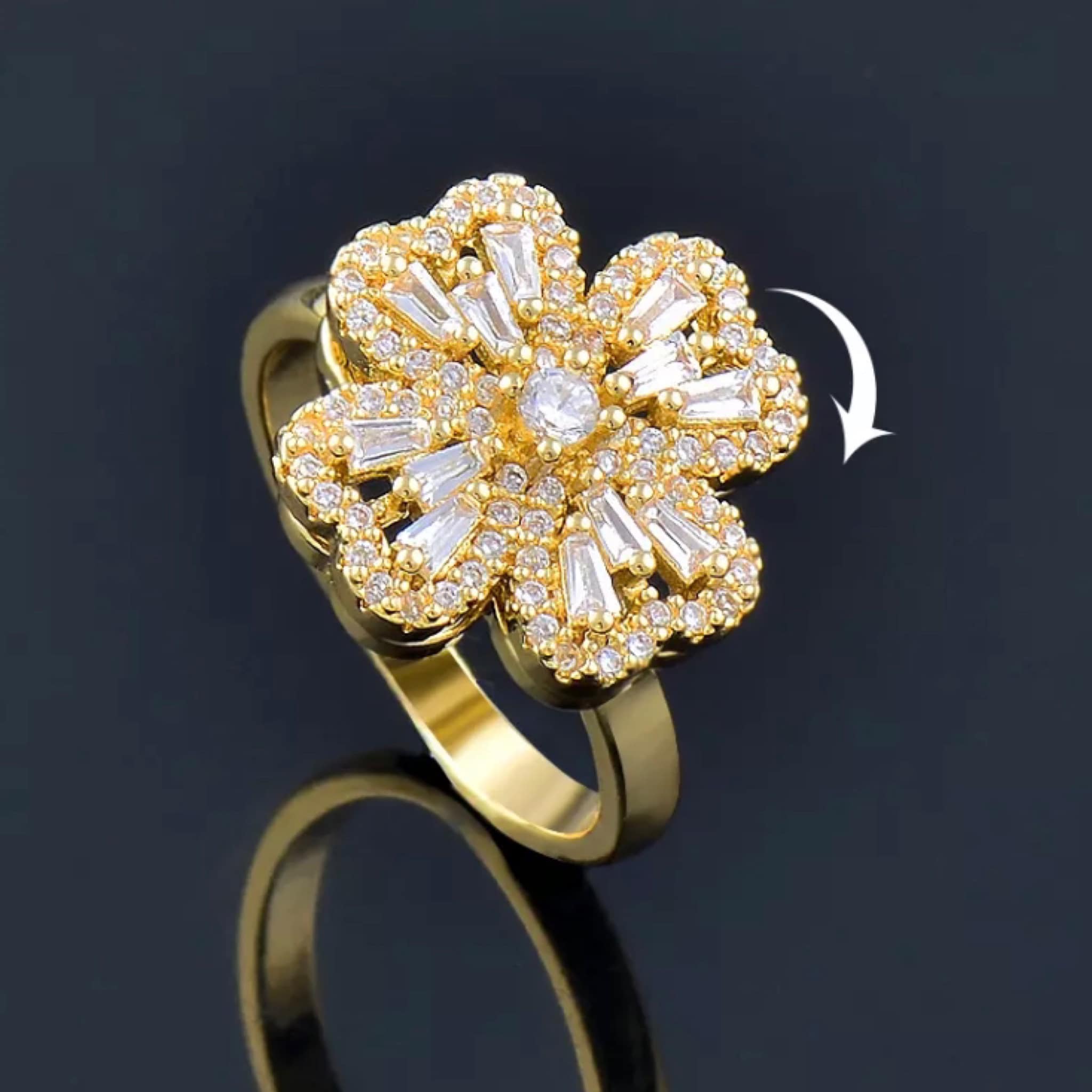 ANILLO GIRATORIO TREBOL ANTIESTRES DORADO