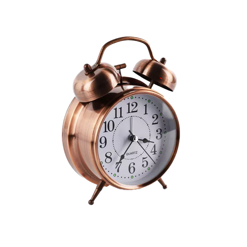 Reloj Despertador Analógico Estilo Vintage Plateado