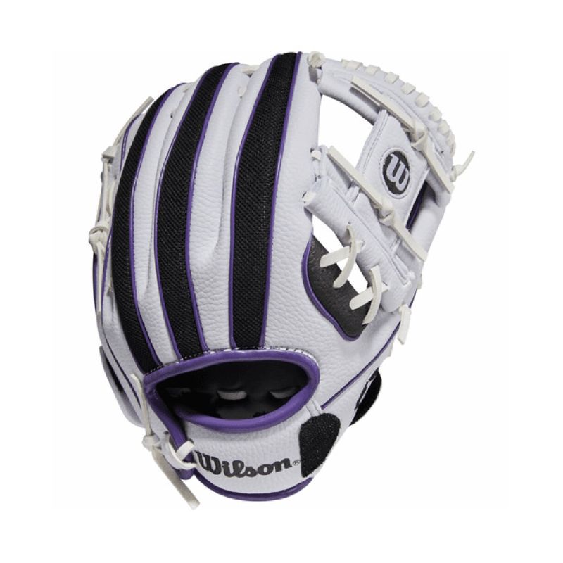 Guante de Beisbol Wilson A200 10in Blanco Morado infantil