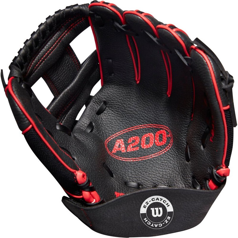 Guante de Beisbol Wilson A200 10in Negro Rojo infantil
