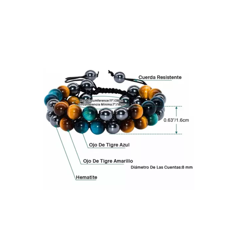 Pulsera Joyeria Obsidiana Ojo Tigre Hematitas