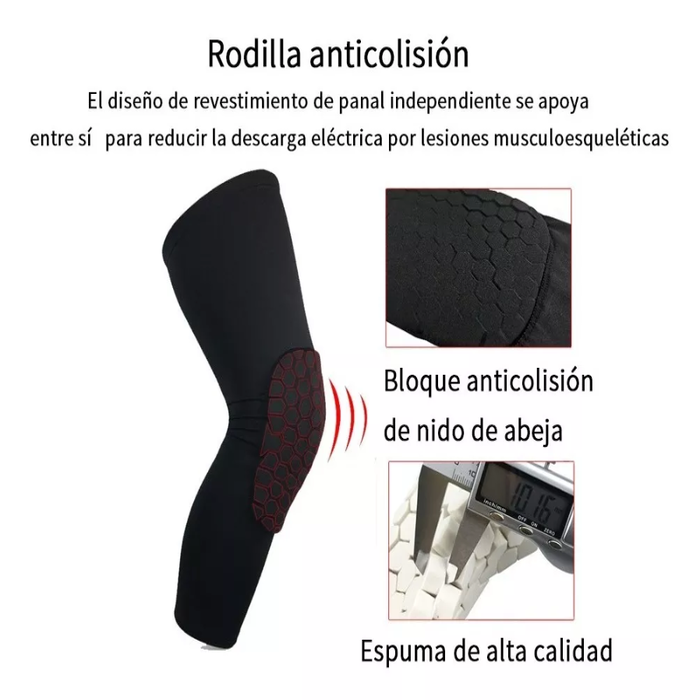 Rodilleras deportivas talla M con proteccion panel de abeja color negro