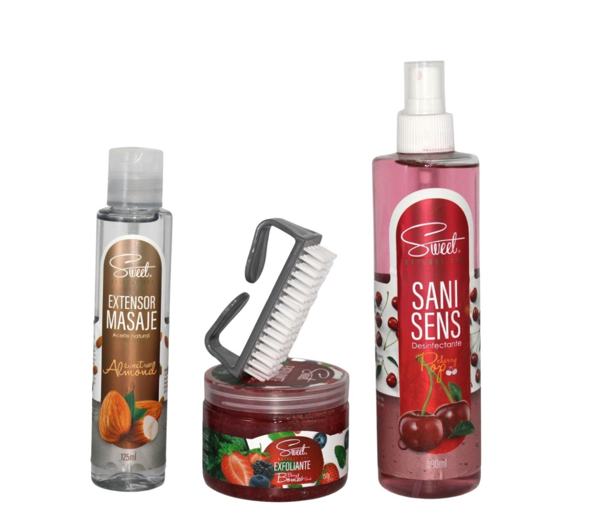 Spa Pies. Set Pedicura. Desinfecta, Exfoliante, Aceite. 4ps