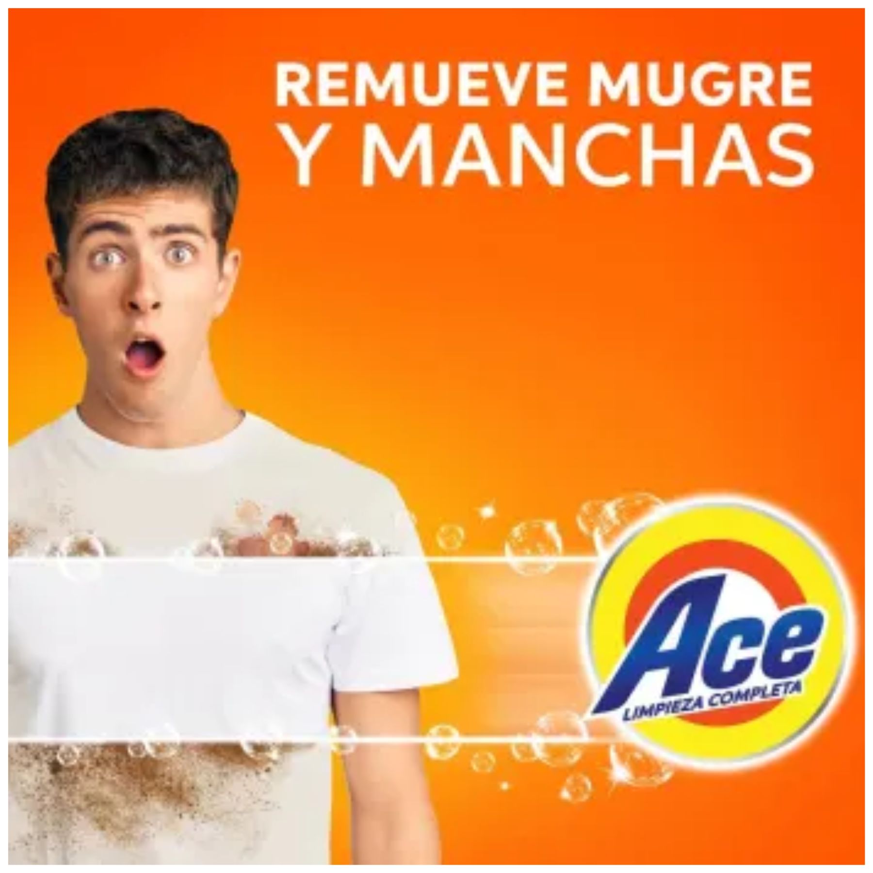 Detergente en Polvo Limpieza Blancos/Colores 8Kg Ace-NARANJA