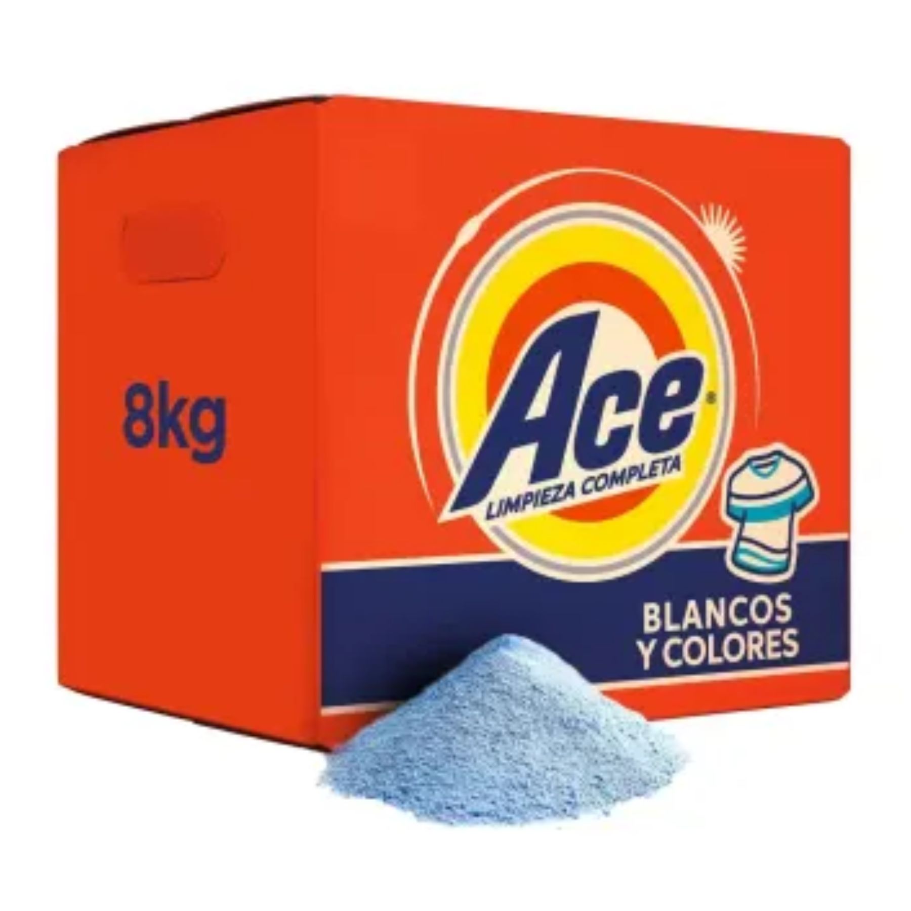 Detergente en Polvo Limpieza Blancos/Colores 8Kg Ace-NARANJA